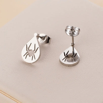Stainless Steel Halloween Ghost Cat Stud Earrings For Women Girls Gold Color Waterproof Fashion Ear Party Jewelry Gift Wholesale