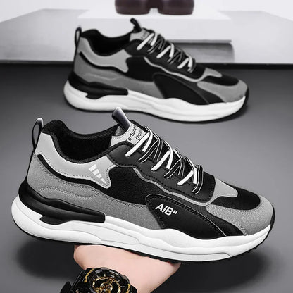 Summer Men's Shoes New Breathable Leather Face Casual Sports Shoes Korean Trendy Versatile Thick Bottom Shoes Casual Old Dad Sho