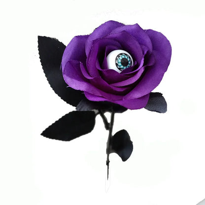 1/3/5Pcs Halloween Artificial Flowers Black Rose With Eyeball For Halloween Party Decor Home Horror Props DIY Bouquets Craft