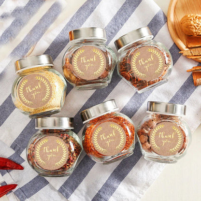 1Inch Round 50Pcs Thank You Sticker wad with Gold Leaf Olive Branch Stickers for Local Handmade Gift Sticker Gold Seal Labels