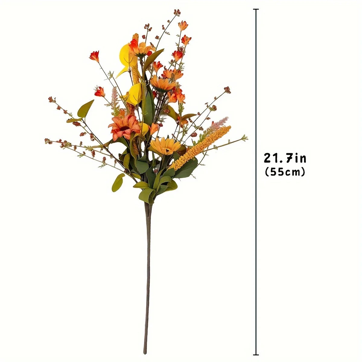 2pcs Silky Flower Bouquets, 21.7" Artificial Flowers for Kitchen & Living Room Decor Table Centerpiece, Spring Summer Home Decor
