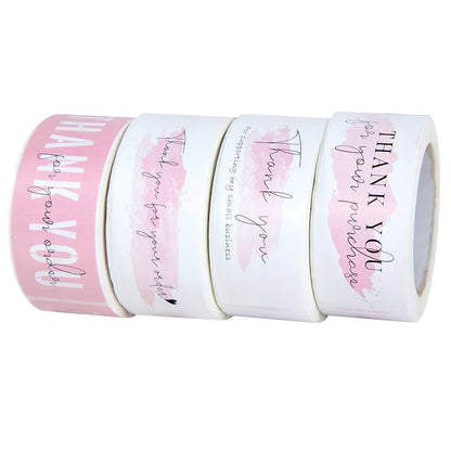 120Pcs/roll Thank You Self-adhesive Label Sticker Rectangular Sealing Stickers Business Bakery Shop Thank Customers Gifts