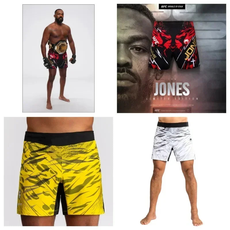 2025 New Men's Quick-drying Shorts U F C Fitness Breathable Sports Comfortable Sweat-absorbing Shorts Fighting Boxing Shorts