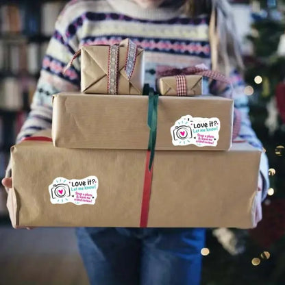 100pcs Love it Let Me Know with Cute Camera Design Stickers 1.6inch Thank You Stickers Bakeries Handmade Small Business Stickers