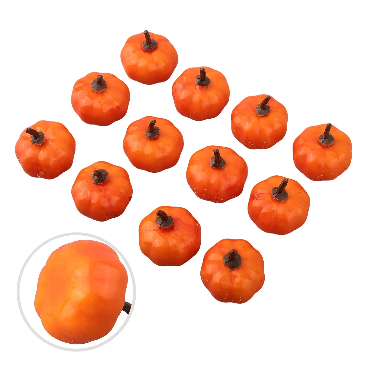 12/24/48pcs Artificial Pumpkins Fake Foam Pumpkins For Halloween Thanksgiving Harvest Festival Home Table Decor