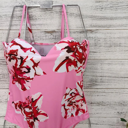 2023 New 2PC Push Up Women Bikini Set Skirt Floral Printed Bikinis Strappy Bandage Swimwear Brazilian Biquini Bathing Suit