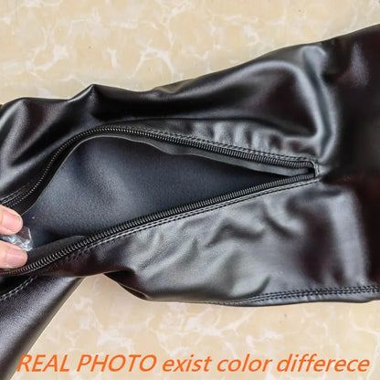 ANOVISHANA New Winter Autumn Over Knee Boots 3.5cm Square Heel Round Toe Leather Thigh High Fashion Big Size 45 46 47 48 US17