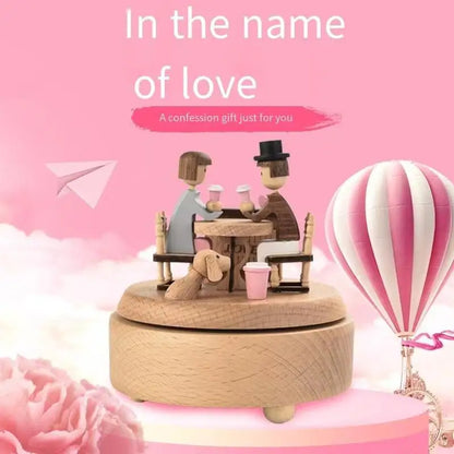 Wooden music box, music box, carousel, romantic Valentine's Day gift, furniture decoration, creative gift giving