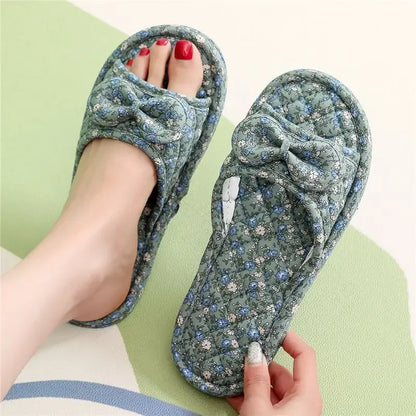 2024 Cotton Shoes Women Household Slippers Indoor Floor Flip Flops Summer Simple Mute Slides Home Sandals Zapatos De Mujer