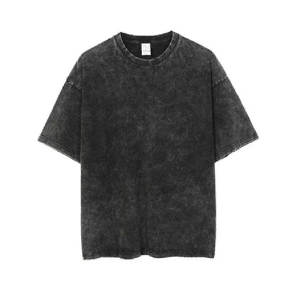 Washed Vintage T-Shirts Street Hip Hop Retro Punk T Shirt women Harajuku Casual Cotton Short Sleeve Acid Wash TShirts top 2025