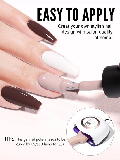 YOKEFELLOW 6Pcs/Set Fall Winter Gel Nail Polish Semi Permanent UV Led Gel Varnish Brown Orange Pumpkin Halloween Christmas Gift