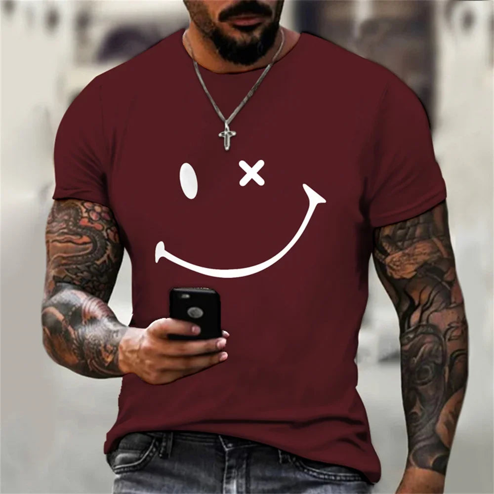 2024 Printed T-shirt 100% Cotton Summer Hip Hop Sports Bottom Short Sleeve Flying Boar Spoof Creative Clothing for Men and Women