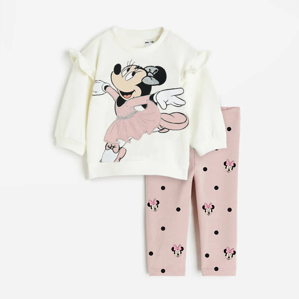 2Pcs Baby Girl Clothes Set For 0-4Y Minnie Casual Girls Sweatshirts + Leggings Spring Autumn Toddler Baby Girl Outfits