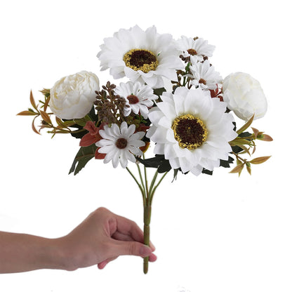 1/4pcs Artificial Peony Sunflower Flowers, Perfect for Room, Home, Office, Wedding, Christmas, Halloween,Thanksgiving,Vase Decor