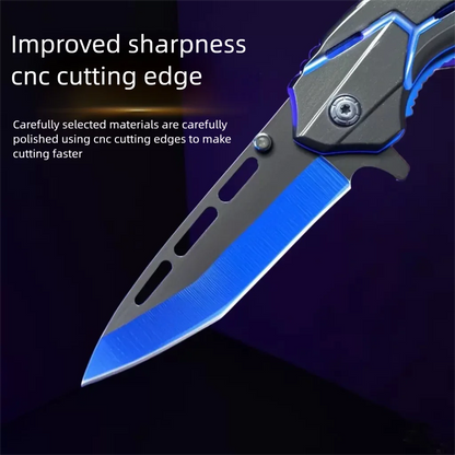 All steel portable folding knife, fruit knife, multifunctional outdoor tactical camping survival knife, hunting tool knife