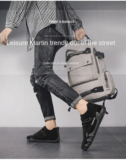 Ankle Boots For Men 2024 Spring Man Casual Sneakers Non Slip Khaki Work Mens Shoe Short Boots Loafers Lace Up Zapatillas Hombre