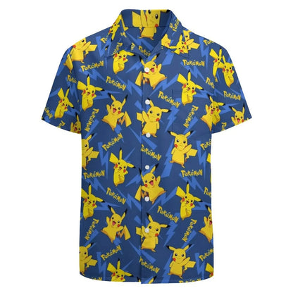 Summer Men's Shirt Cute Animal Print Short Sleeve Shirt Open button Lapel Men's Top Comfortable Casual Men's Shirts