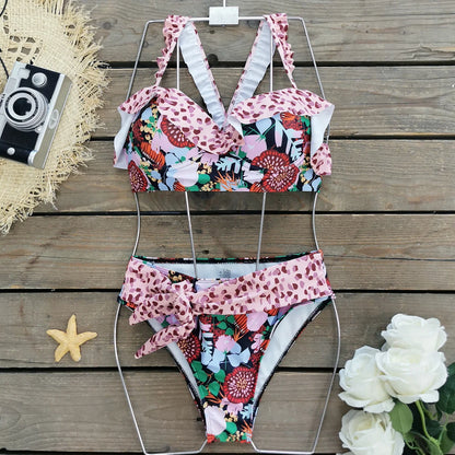2024 New Sexy Brazilian Bikini Set Women Print Biquini Female Cut Bikinis Swimwear Push Up Swimsuit Bath Suit