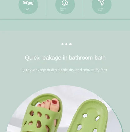 Bathroom Slippers Women Leaking Sandals Cheese Slides Summer Eva Shoes For Men Soft Anti-Slip Flip Flops Couples Indoor Slipper