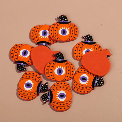 10pcs/lot Halloween Cute Charms Creative Ghost Pumpkin Acrylic Print Pendant for DIY Jewelry Making Necklace Earring Accessories