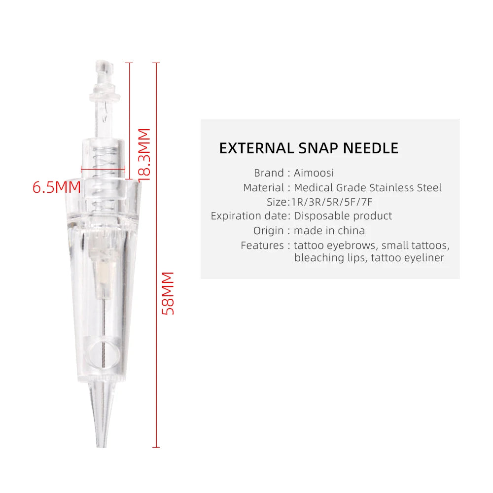 Borala 20Pcs Tattoo Needle Microblading Piercing Needles Pen Permanent Eyebrow Lip Makeup Cosmetics Tattoo Machine Accessories