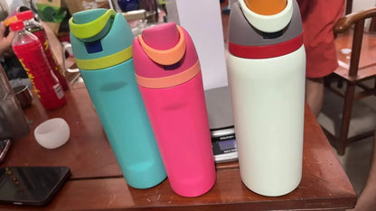24/32oz New 304 Thermos Cup Double-Layer Stainless Steel Space Kettle Water Bottle with Straw Car Outdoor Sports Camping Sports