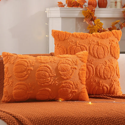 1 PC Halloween Decoration Throw Pillow Cover Pumpkin Ghost Quilting Plush Autumn Thanksgiving Harvest Home Living Room