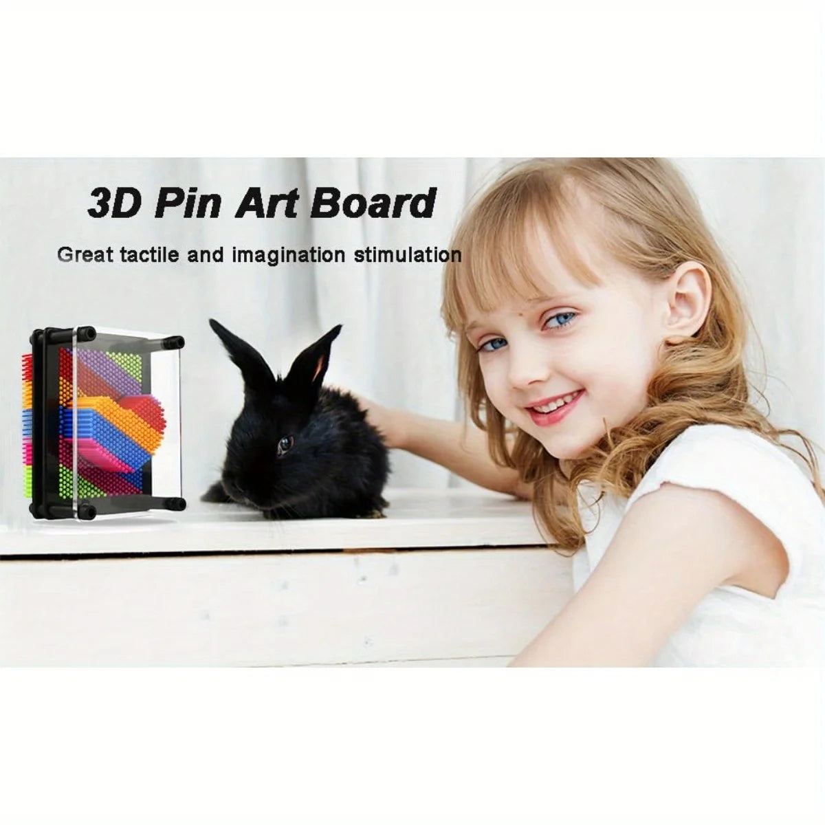 3D Pin Art Toys - Colorful Rainbow Creative Plastic Pin Art Board Unique for Christmas, Thanksgiving and Easter Gifts