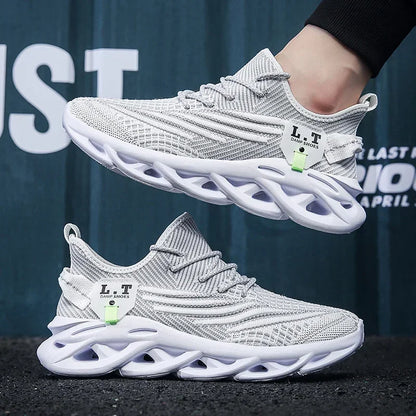 YRZL Casual Sneakers Men's Runing Shoes Outdoor Big Size Lightweight Breathable Mesh Increase Comfortable Sports Shoes for Men