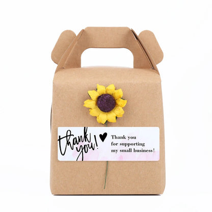 120Pcs/roll Thank You Self-adhesive Label Sticker Rectangular Sealing Stickers Business Bakery Shop Thank Customers Gifts