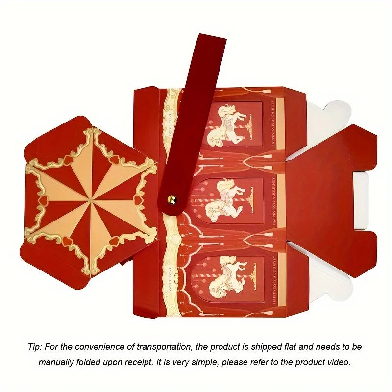 20pcs, Carousel Candy Gift Box Wrap Wedding Birthday Party Gift Bags Anniversary Gift Giving Club Christmas Gift Box Supplies