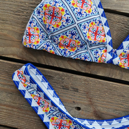 2024 New Sexy Brazilian Bikini Set Women Print Biquini Female Cut Bikinis Swimwear Push Up Swimsuit Bath Suit