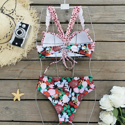 2024 New Sexy Brazilian Bikini Set Women Print Biquini Female Cut Bikinis Swimwear Push Up Swimsuit Bath Suit