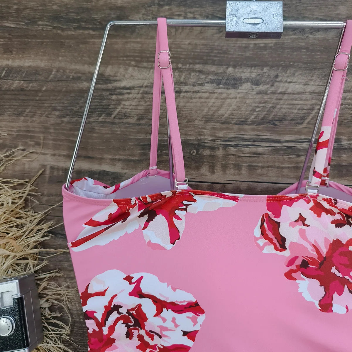 2023 New 2PC Push Up Women Bikini Set Skirt Floral Printed Bikinis Strappy Bandage Swimwear Brazilian Biquini Bathing Suit