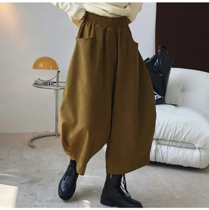 2023 Autumn Casual Harem Pants Women Cotton High Waisted Trousers Retro Loose Bloomers Women's Oversize Pants Baggy Sweatpants