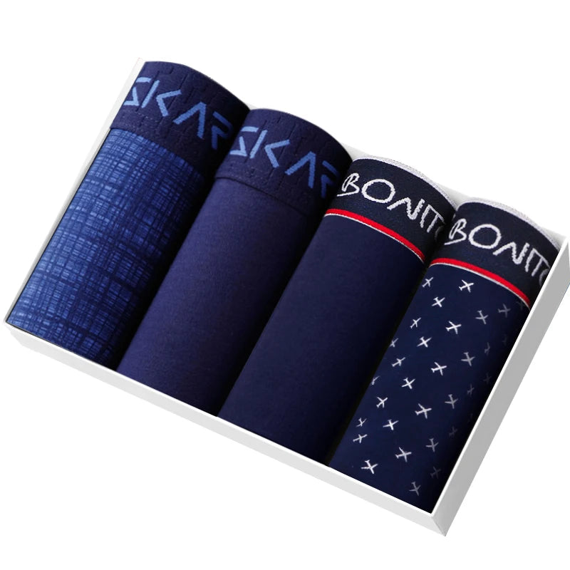 4pcs Boxers Men's Panties Underpants Man Boxer Underwear Cotton for Male Underpants Man Cotton Large Size Lot Soft