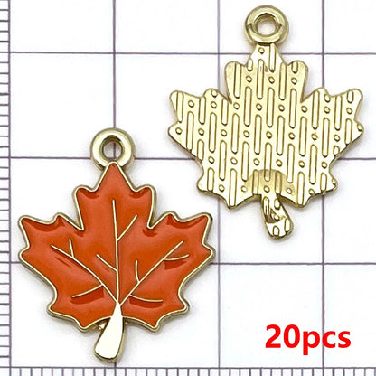 20pcs Thanksgiving Charms Alloy Turkey, Maple Leaf, Pine Cone, Scarecrow, Pumpkin Pendants for DIY Jewelry Making Accessories