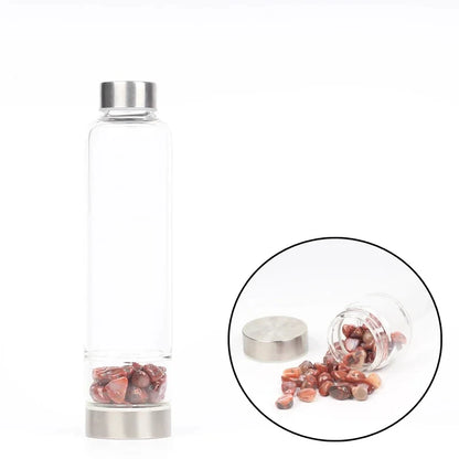550ML Creative Natural Quartz Crystal Glass Water Bottle Irregular Stone Cup Point Wand Healing Infused Elixir Cup Natural Stone