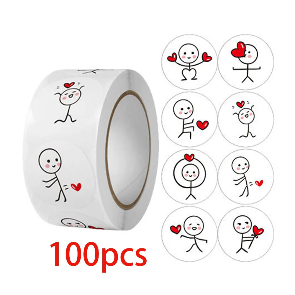 2.5cm Cute Cartoon Round Thank You Gift Labels Creative Children's Reward Stickers Scrapbooking Stationery Sealing Stickers