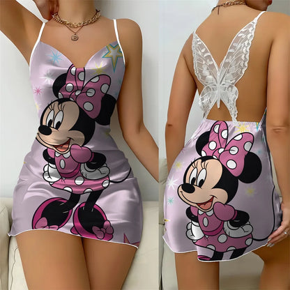 Back Butterfly Hollow out Design Women's Nightwear Romantic Female Suspender Sleeping Dress Summer Comfortable Pajama for Women