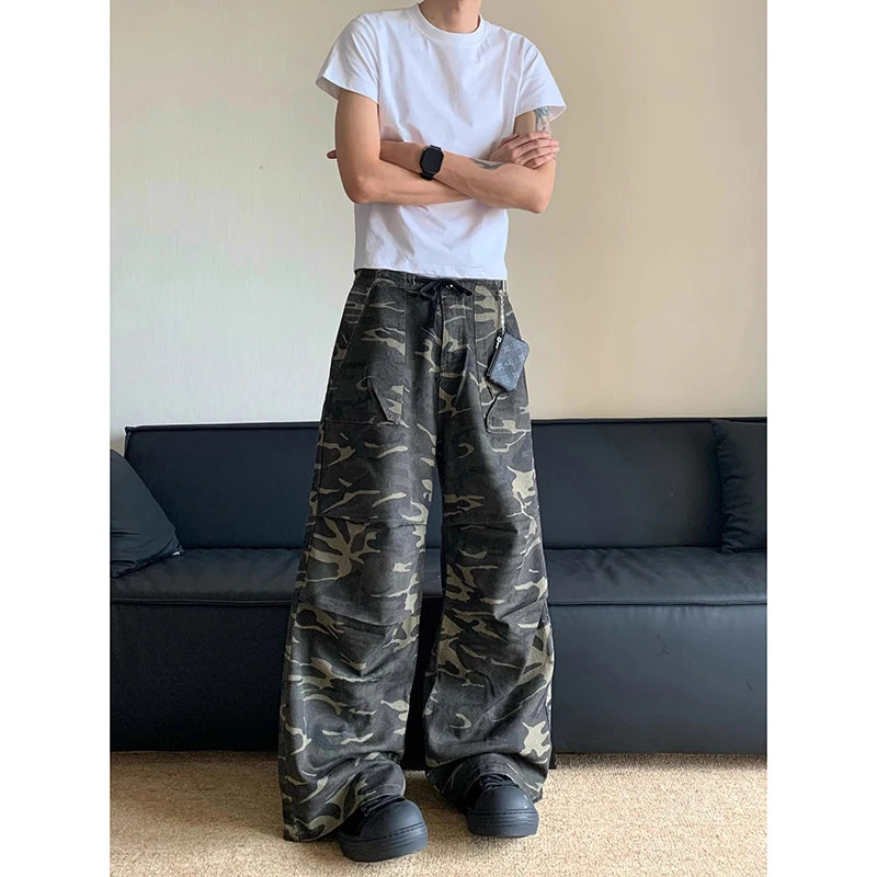 Camouflage Baggy Cargo Pants Women High Rise Trousers Straight Wide Leg Oversize Pants 2024 Summer Aesthetics Vintage Y2K jeans