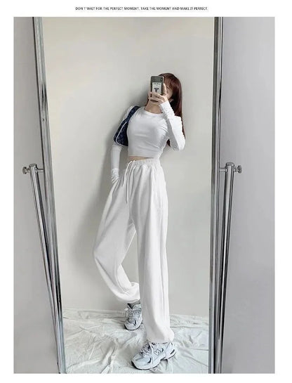 Spring Season Thin High Waist American Letter Loose Sports Pants Women Casual Bottoming Trousers Underwear Women Clothes