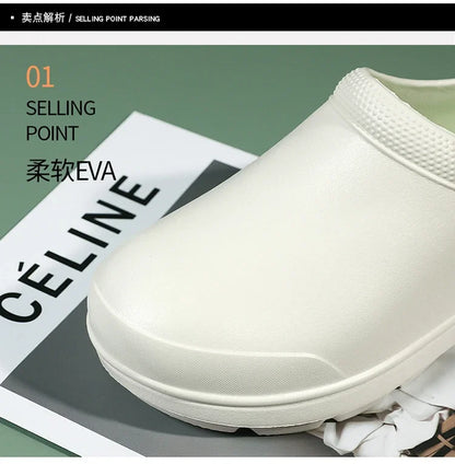2024 Men Women EVA Chef Shoes  Non-slip Waterproof Oil-proof Shoes Comfortable Workers Slippers  Outdoor Fishing Shoes