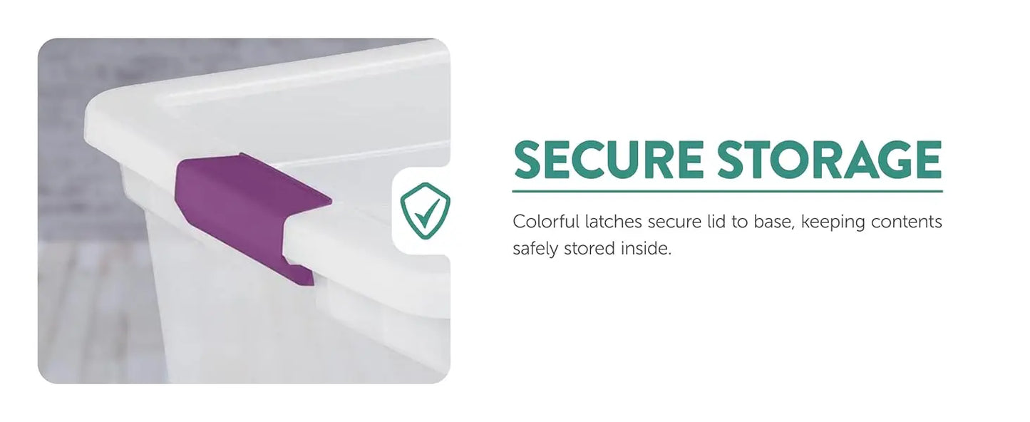 Sterilite 24-Pack 66 Quart ClearView Latch Box, Stackable Organizer Bins with Latching Lids - Clear Plastic Organization Contain