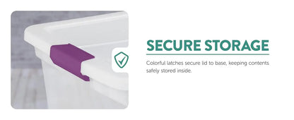 Sterilite 24-Pack 66 Quart ClearView Latch Box, Stackable Organizer Bins with Latching Lids - Clear Plastic Organization Contain