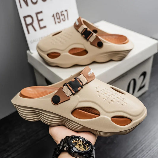 Summer Sandals Men New Fashion Cave Shoes Comfortable Soft Sole Outdoor Indoor Men's Garden Clogs Beach Shoes Slippers