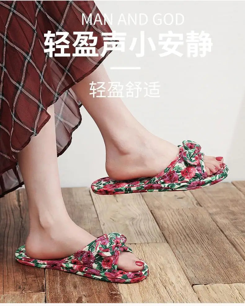 2024 Cotton Shoes Women Household Slippers Indoor Floor Flip Flops Summer Simple Mute Slides Home Sandals Zapatos De Mujer