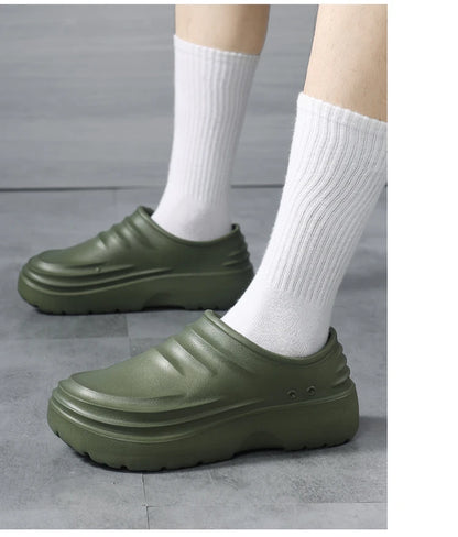 Summer Chef Shoes Anti Slip and Oil Proof Work Shoes Lazy Slippers Casual Trendy Slipper One Step Fashion Garden Shoes For Beach