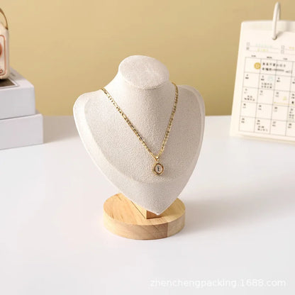 Velvet Portrait Necklace Display Pendant Organizer Jewelry Display Stand Jewelry Mannequin Bust Necklace Pendant Window Display