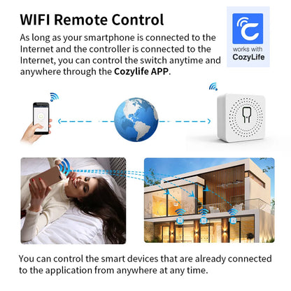 10 Pcs Smart Wi-Fi Switch Work With CozyLife APP Remote & Voice Control (Alexa/Google Home),16A Smart Wi-Fi Power Controller
